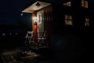 Front door of caboose