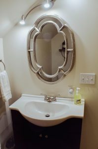 bathroom sink and mirror